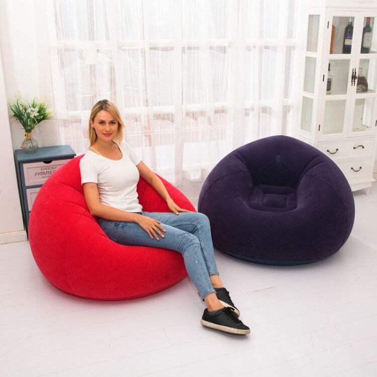 Tatami Living Room Large Lazy Inflatable Sofa Chairs PVC Lounger Seat Bean Bag Sofas Pouf Puff Couch Foldable Air One Seat Joyee