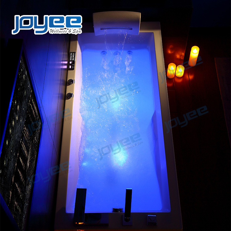 JOYEE New 1 Person Spa Tub Indoor Bathtub Neck Waterfall Whirlpool Massage Hot Tub with massage neck pillow