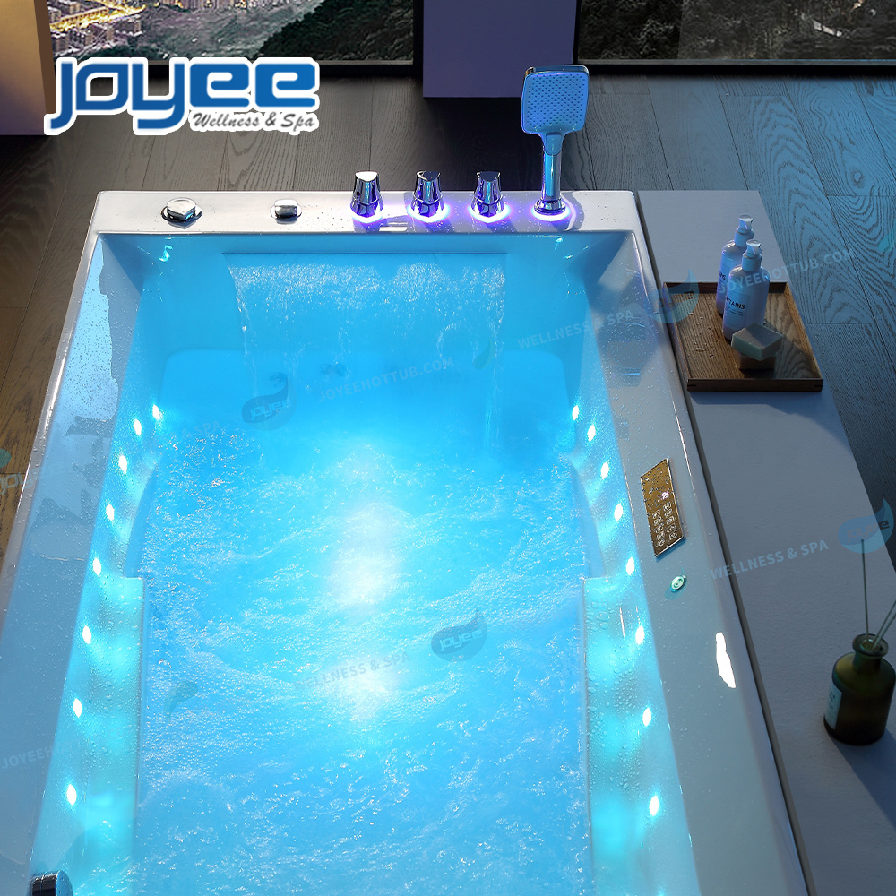 JOYEE Custom Modern Square hot tub White Acrylic Freestanding Massage Whirlpool shower combo bathtub Jacuzzier Whirlpool