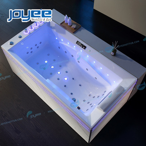 JOYEE Custom Modern Square hot tub White Acrylic Freestanding Massage Whirlpool shower combo bathtub Jacuzzier Whirlpool