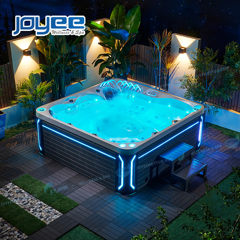 JOYEE China supplier american balboa control system hot tub with tv outdoor aqua massage spa acrylic backyard hot tub