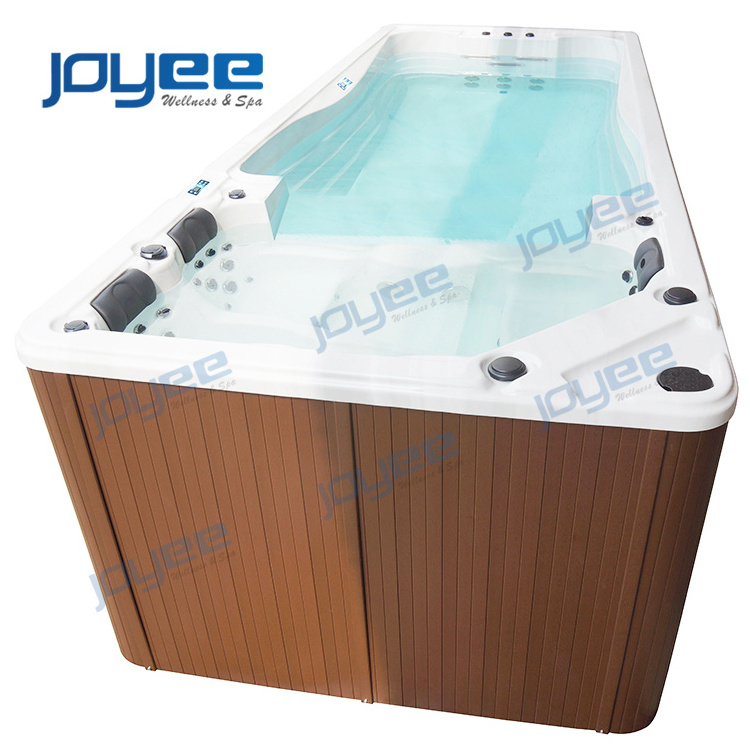 JOYEE 2021 Outdoor intex rectangular endless 4.8m used large dual zone swim spa balboa container swimming spa pool for sales