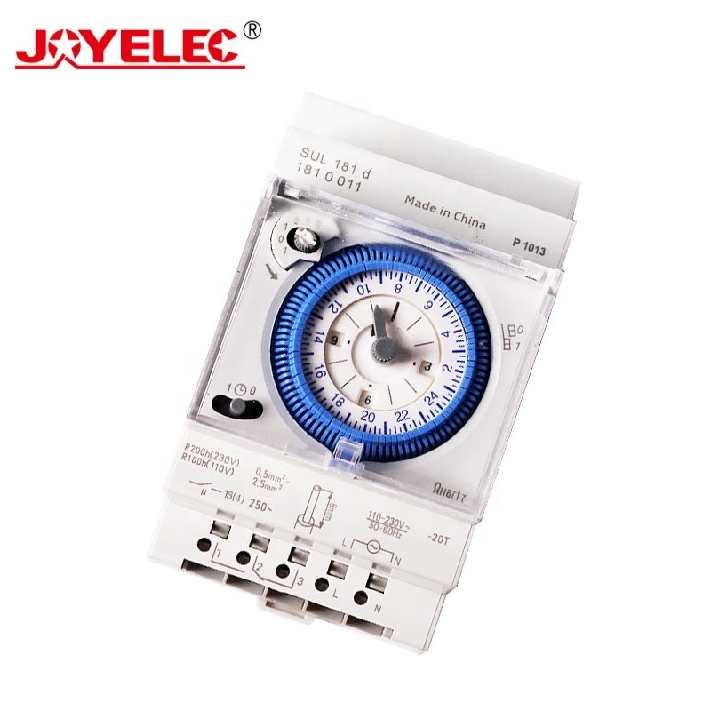 Hot Selling Product 15min Setting 24hour Mechanical Time Switch SUL181d 220V 16A Din Rail Mounting With Best Price