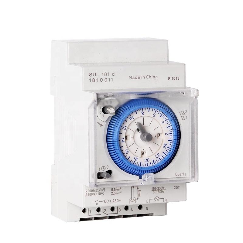 Hot Selling Product 15min Setting 24hour Mechanical Time Switch SUL181d 220V 16A Din Rail Mounting With Best Price