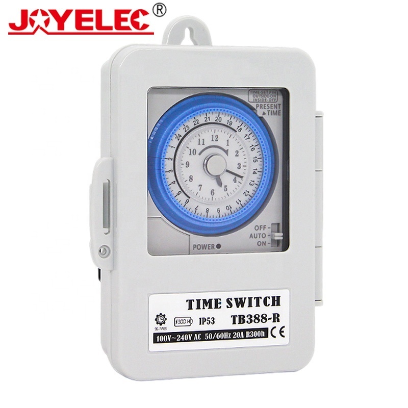 TB388R TB388-R Mechanical Timer Switch IP53 Relay 100VAC-240VAC 20A 50/60Hz Non Power Failure Mechanical Timer