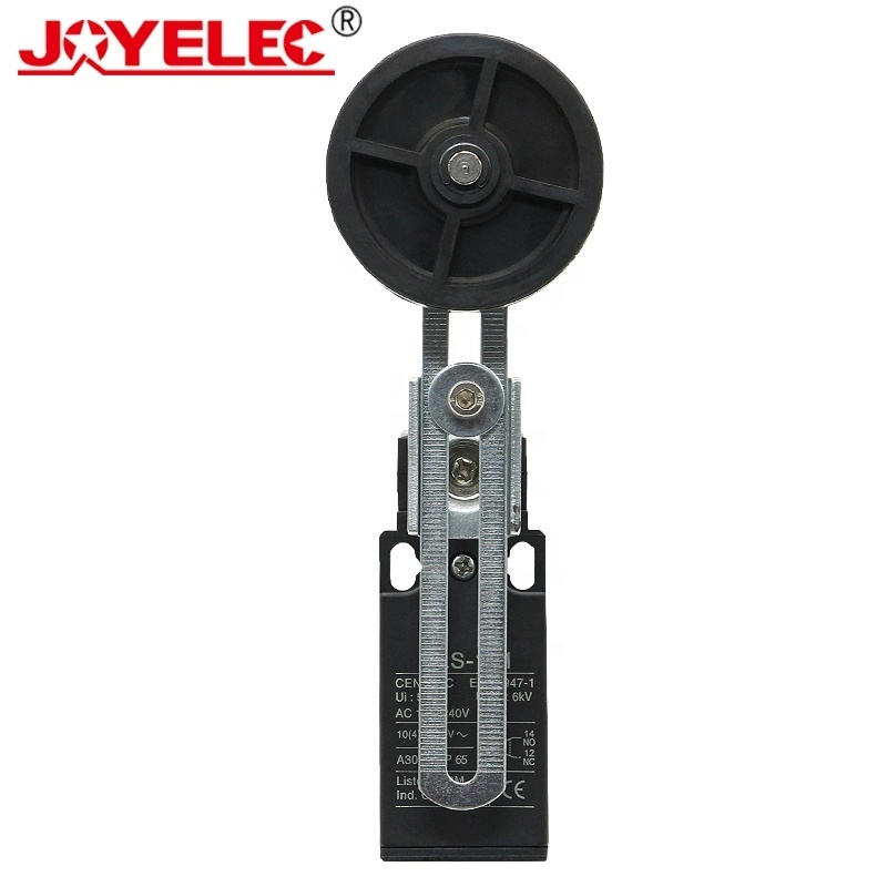 JOYELEC CLS-191 10A 250VA Plastic Housing Side Rotary Adjustable Lever Elevator Limit Switch With Rubber Roller Micro Switch