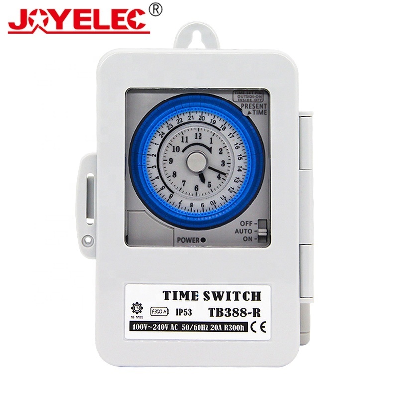 TB388R TB388-R Mechanical Timer Switch IP53 Relay 100VAC-240VAC 20A 50/60Hz Non Power Failure Mechanical Timer