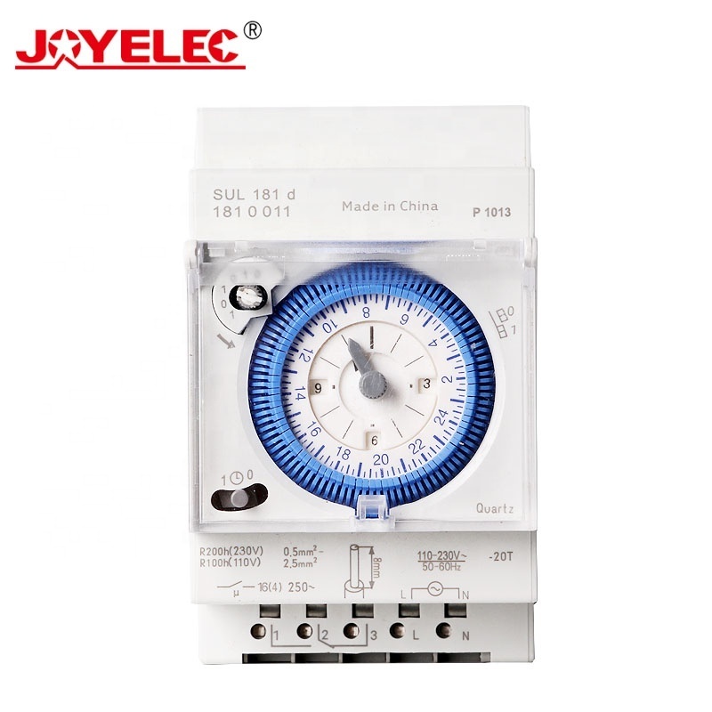 Hot Selling Product 15min Setting 24hour Mechanical Time Switch SUL181d 220V 16A Din Rail Mounting With Best Price