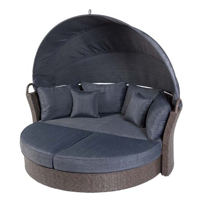 Alu Round  Rattan Outdoor Furniture Round  Recliner Day Bed