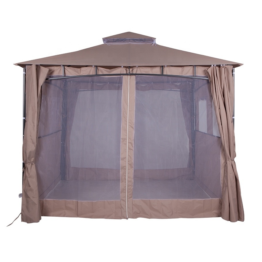 Joyeleisure Big Size Metal Double Roof Mosquito Net Extension Patio Garden Gazebo