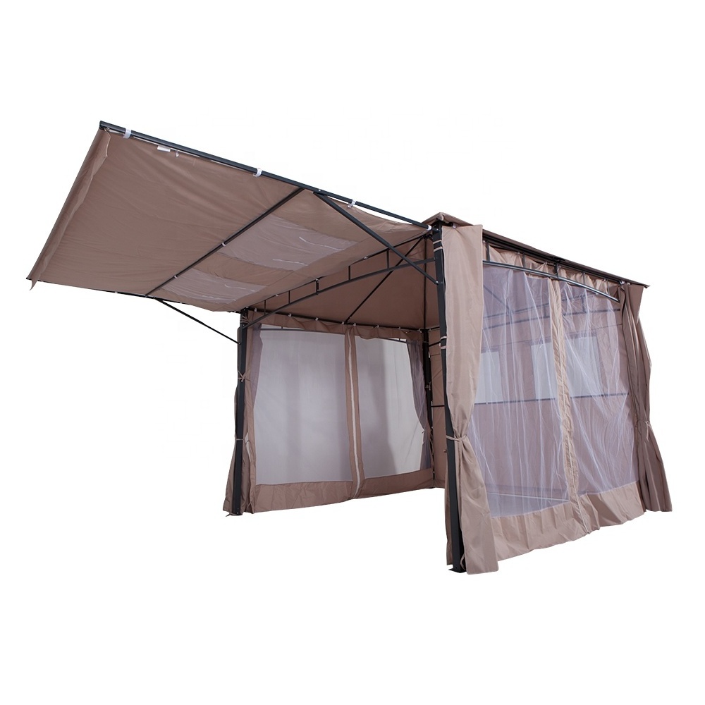 Joyeleisure Big Size Metal Double Roof Mosquito Net Extension Patio Garden Gazebo