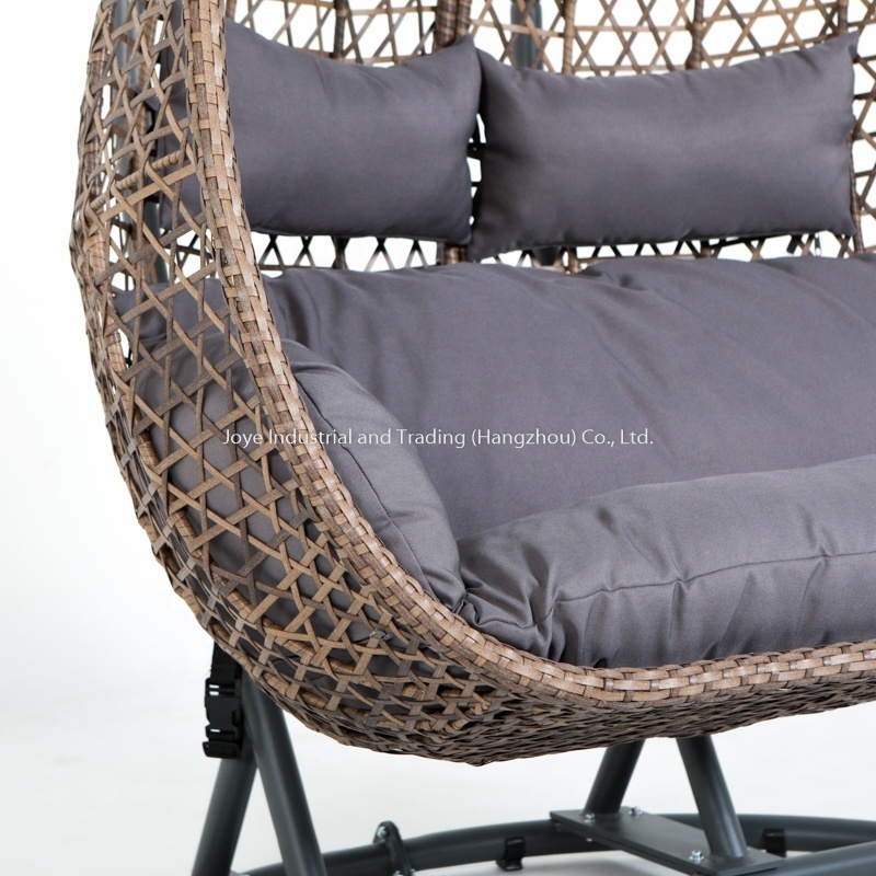 Joye Leisure Patio 2 Seater Steel KD Hanging Egg Chair Garden Rattan Swing Chair