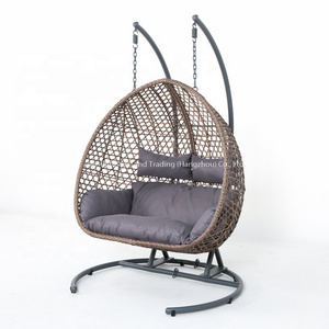 Joye Leisure Patio 2 Seater Steel KD Hanging Egg Chair Garden Rattan Swing Chair