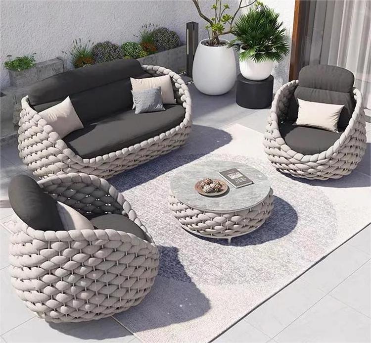 Joye Leisure Garden Furniture Patio Outdoor Furniture Set Rope Sofa Lounge Chair set