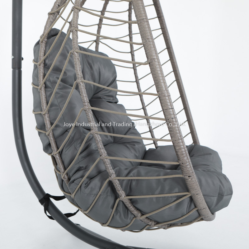 Joye Leisure Indoor Outdoor Wicker Foldable Pe Rattan Swing Hanging Egg Chair