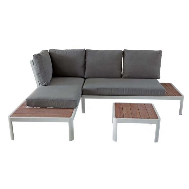 Joye Leisure Garden Plastic Wood Corner Sofa Outdoor Patio furniture Alu Modern Sofa 3pcs Set