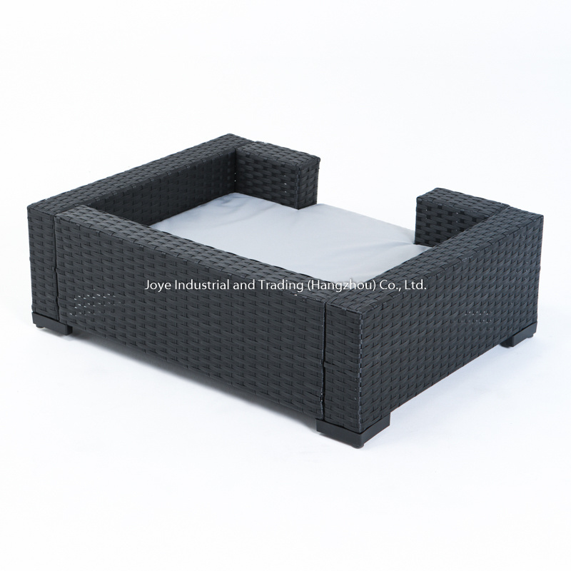 Joyeleisure Summer Cool Square Waterproof Steel PE Rattan Cat Dog Bed Pet Bed