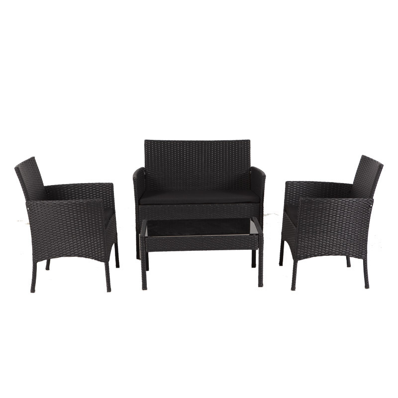 Outdoor Furniture Rattan Set Classical Design Pe Rattan Black Garden Set Rattan Furniture