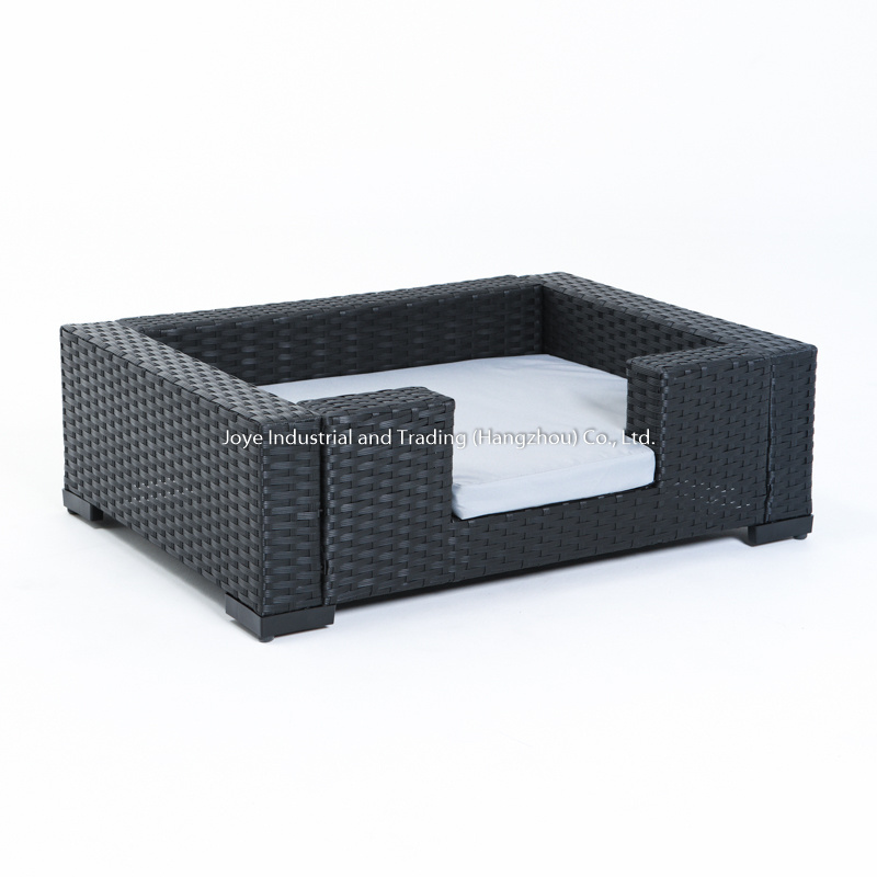 Joyeleisure Summer Cool Square Waterproof Steel PE Rattan Cat Dog Bed Pet Bed