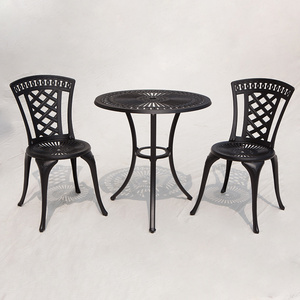 Joye Leisure Cast Aluminum Outdoor Furniture Garden Metal Table And Chairs Patio Bistro Set