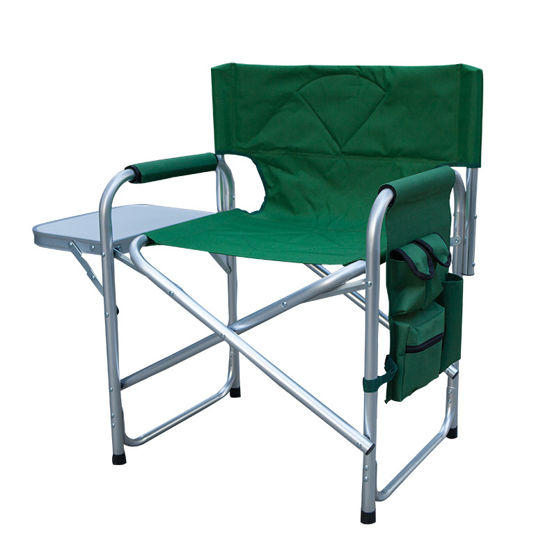 Portable Outdoor Chairs Director Folding Beach Chair with Side Tables