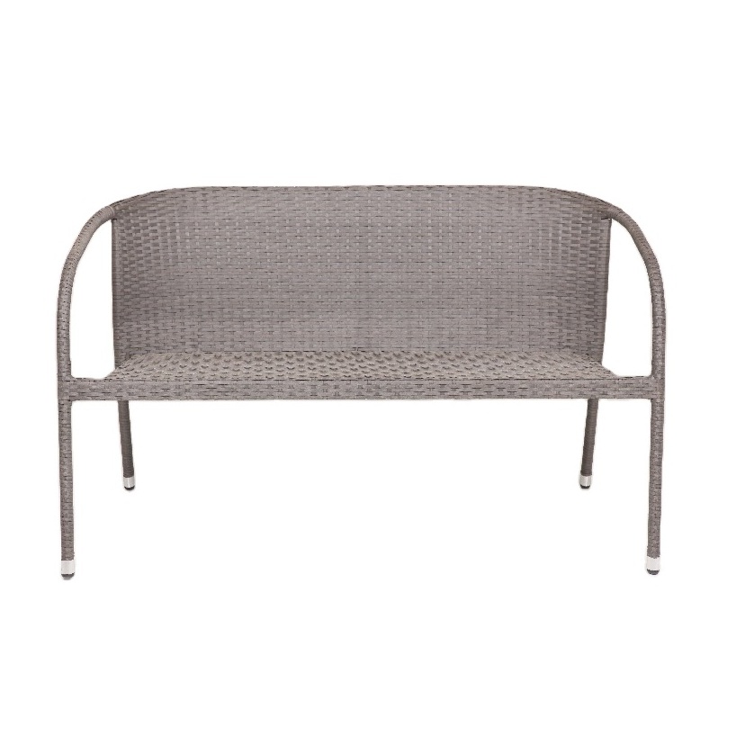 Outdoor Furniture Steel Rattan 2 Seating Park Chair Garden Bench