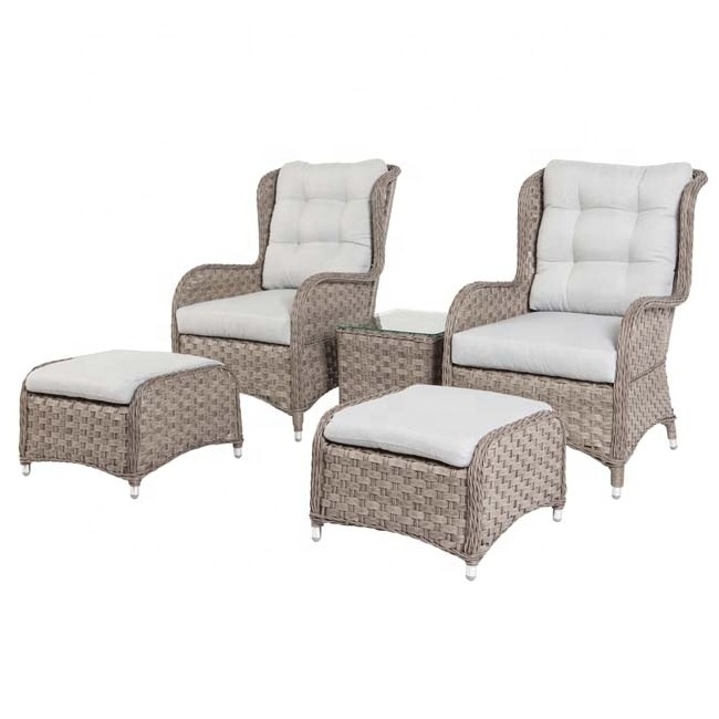 Joyeleisure Hot Selling 5PCS Alu Frame Wicker Outdoor Furniture Set With Cushion