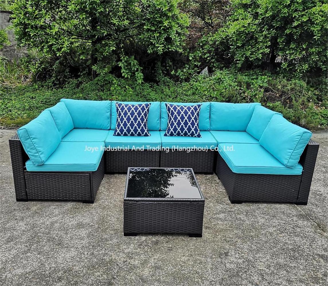 Joye Leisure Patio Rattan Garden sofas Outdoor Furniture Wicker L Shape Corner Sofa Set