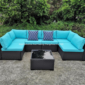 Joye Leisure Patio Rattan Garden sofas Outdoor Furniture Wicker L Shape Corner Sofa Set