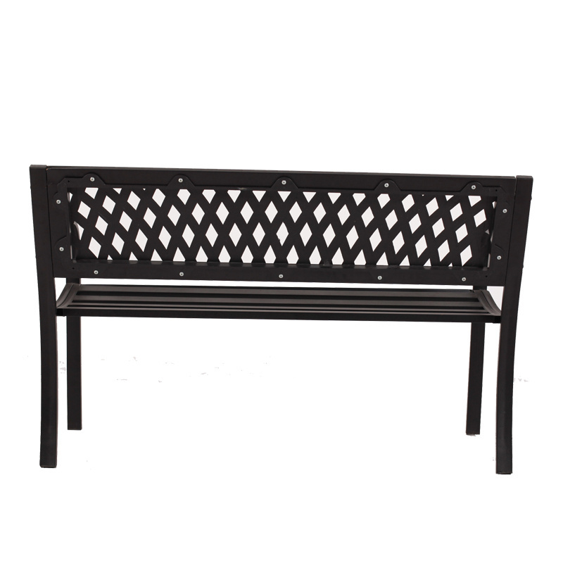 Full Steel Park Bench Durable Patio Benches Seating Outdoor Metal Benches