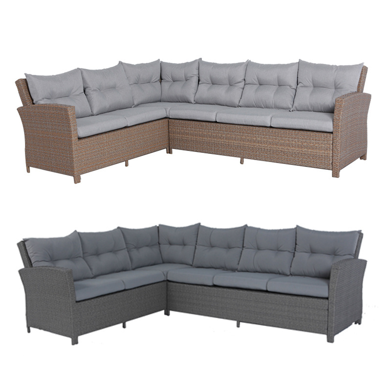 Outdoor Rattan Sofa With Cushion Metal Garden Sofas Patio Conversation Sets Outdoor Furniture