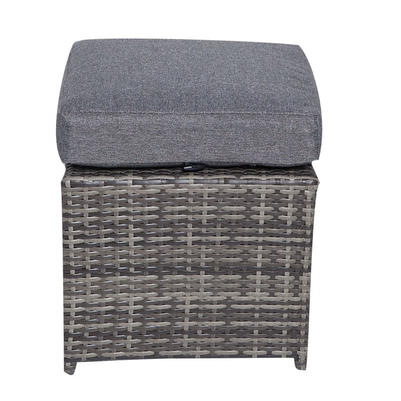 Popular Alu Wicker Chair Footstool Ottoman Outdoor Patio Furniture For Garden or Home