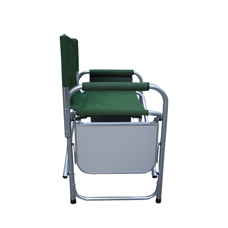 Portable Outdoor Chairs Director Folding Beach Chair with Side Tables