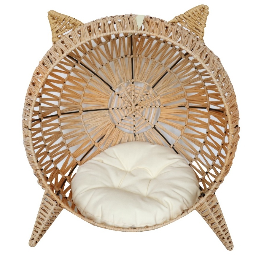 Joyeleisure Indoor Outdoor Pet Furniture Steel Cat Round Cage Rattan Egg Chair