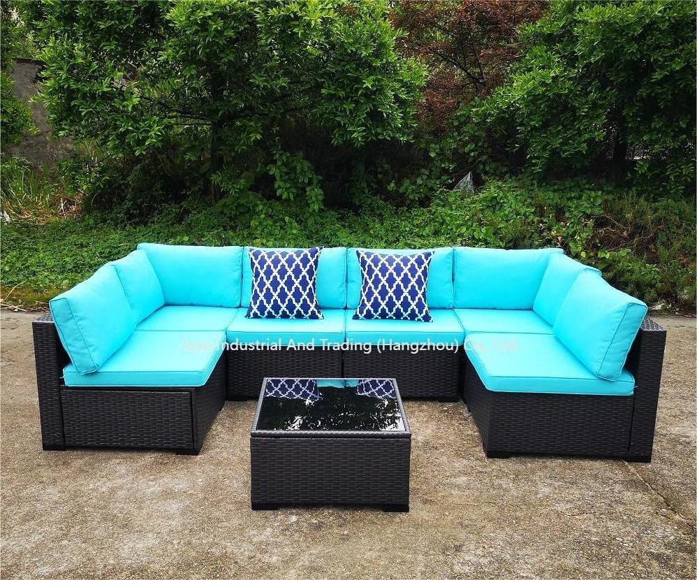 Joye Leisure Patio Rattan Garden sofas Outdoor Furniture Wicker L Shape Corner Sofa Set