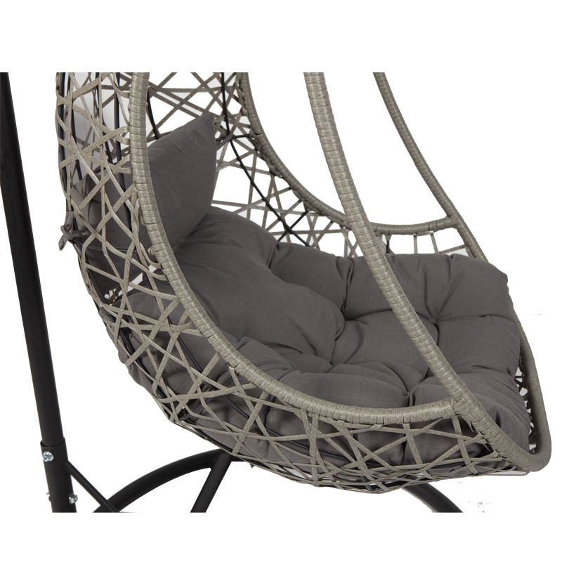 Joyeleisure Patio Furniture Swings Balcony Rattan Egg Shape Swing Chair Garden Hanging Chairs