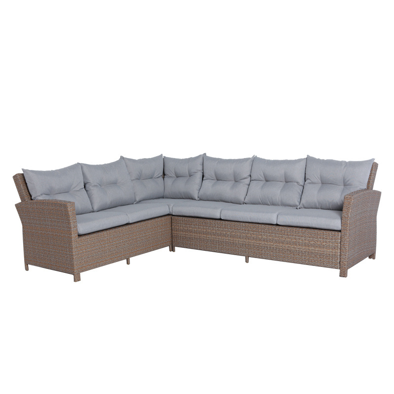 Outdoor Rattan Sofa With Cushion Metal Garden Sofas Patio Conversation Sets Outdoor Furniture