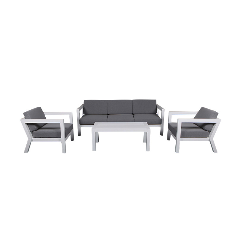 Joyeleisure Luxury Outdoor Garden Set 4pc Set Patio Furniture Outdoor Aluminum Metal Set