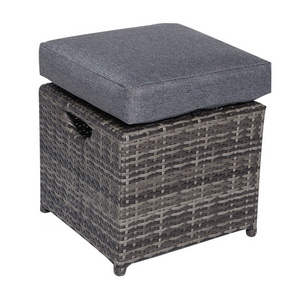 Popular Alu Wicker Chair Footstool Ottoman Outdoor Patio Furniture For Garden or Home