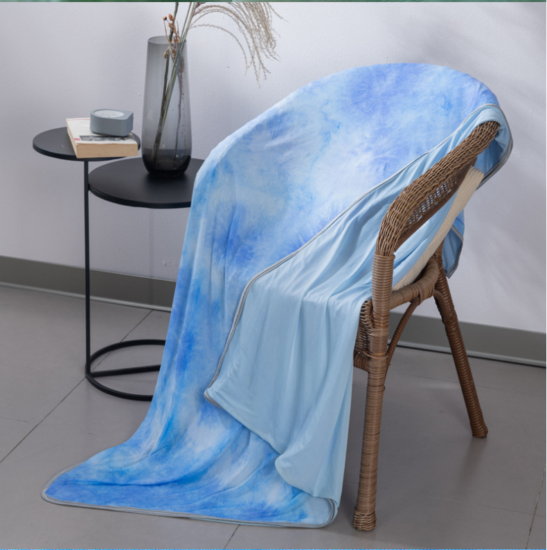 high quality supplier 100% polyester tie dyed cooling blanket