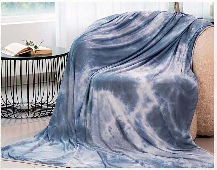 high quality supplier 100% polyester tie dyed cooling blanket