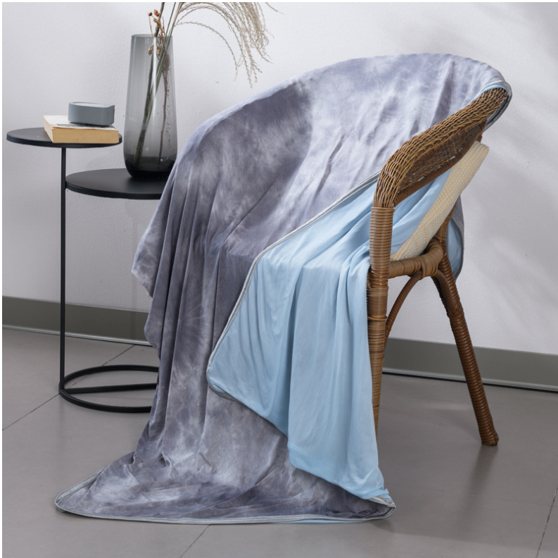 high quality supplier 100% polyester tie dyed cooling blanket