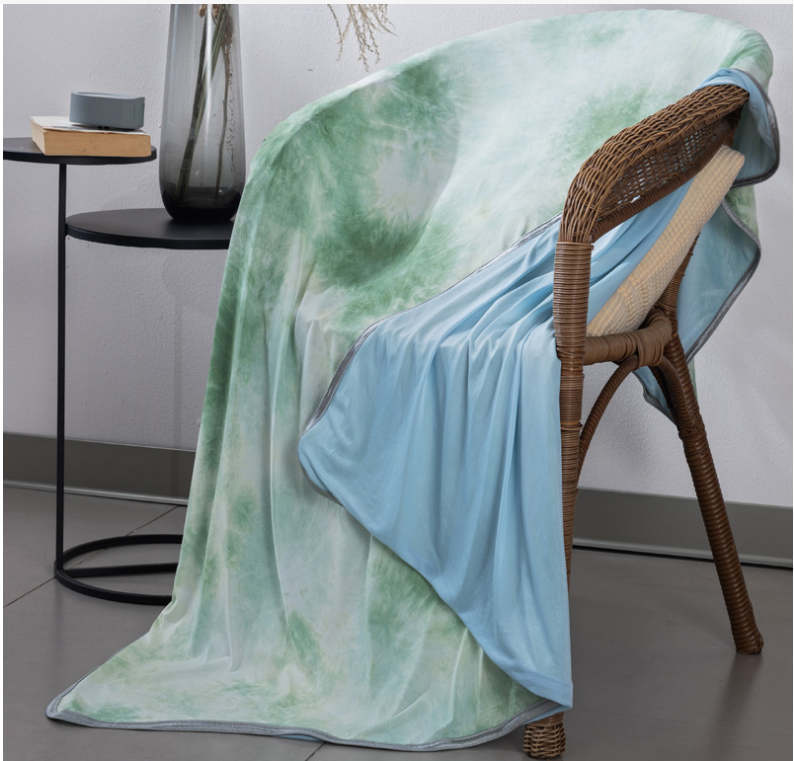 high quality supplier 100% polyester tie dyed cooling blanket