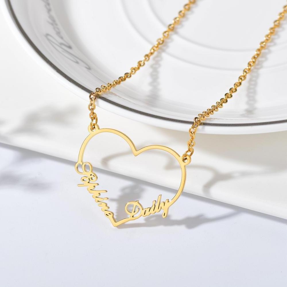 2023 Wholesale Personalized Custom Necklace With Name 18K Gold Plated Necklace Stainless Steel Jewelry Necklace Box Chain