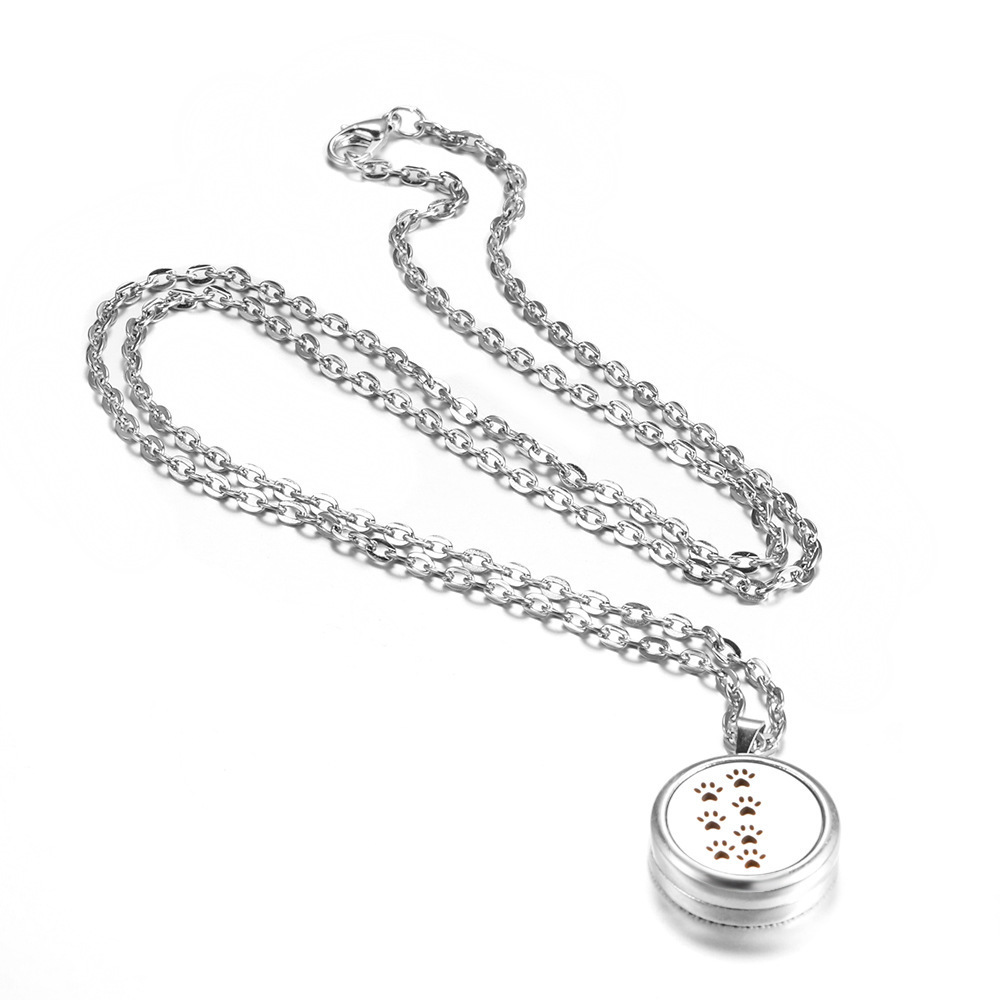 Aromatherapy Diffuser Hot Necklace Stainless Steel Perfume Pendant Necklace Geometric Hollow Life Tree Necklace For Women Men