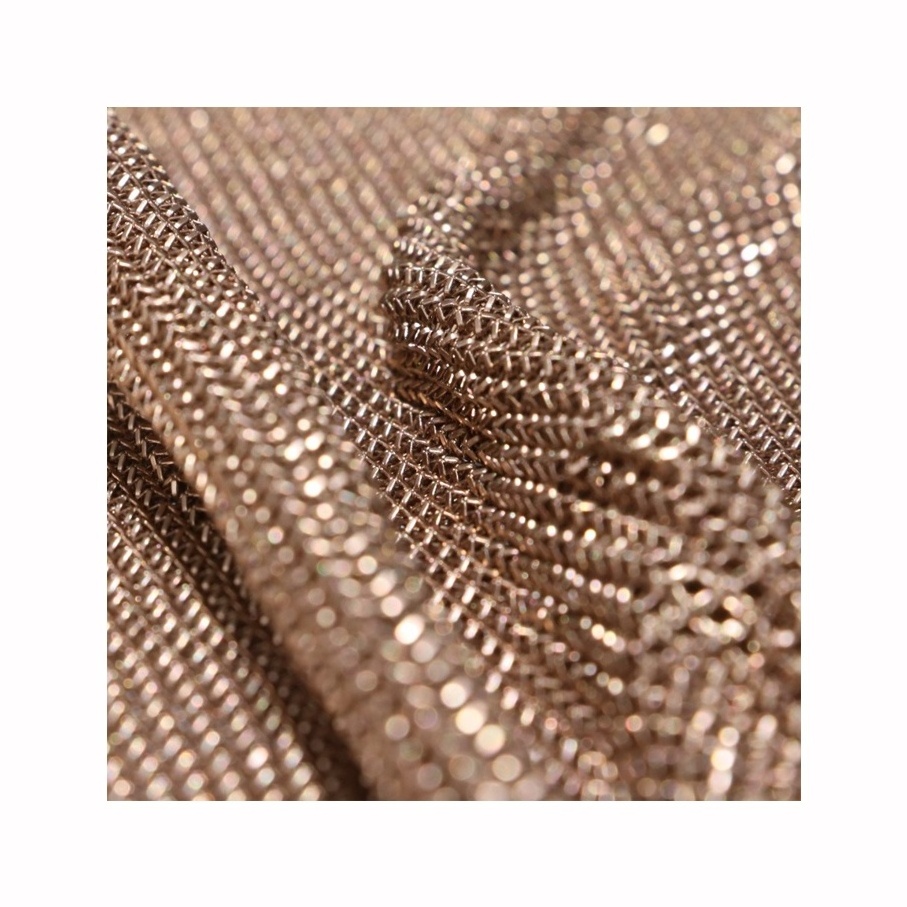 Metallic Sequin Chain mail Fabric For Dress Metallic Sequin Mesh