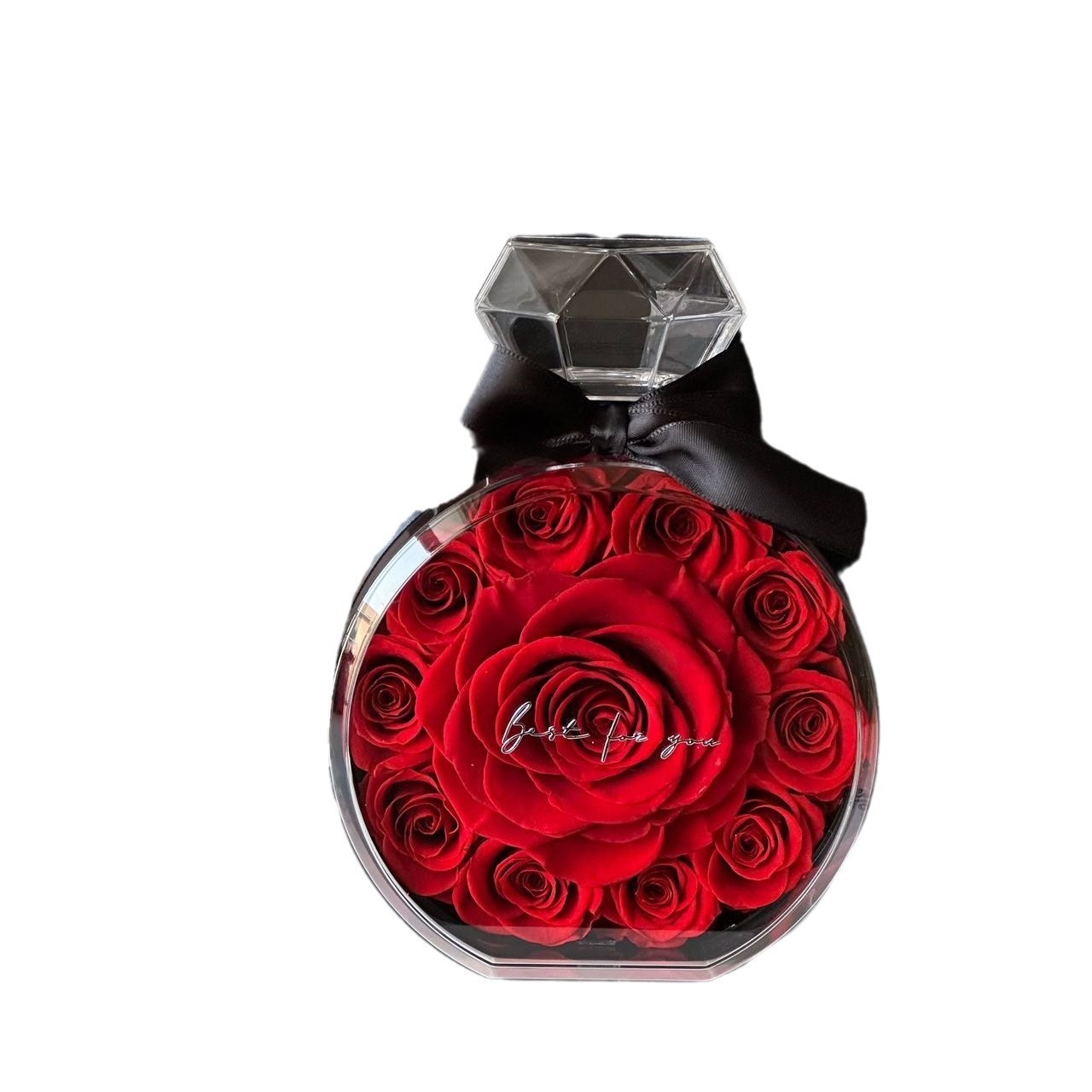 flower in perfume bottle box  natural infinity real preserved roses box with fragrance for 2024 Mother's day