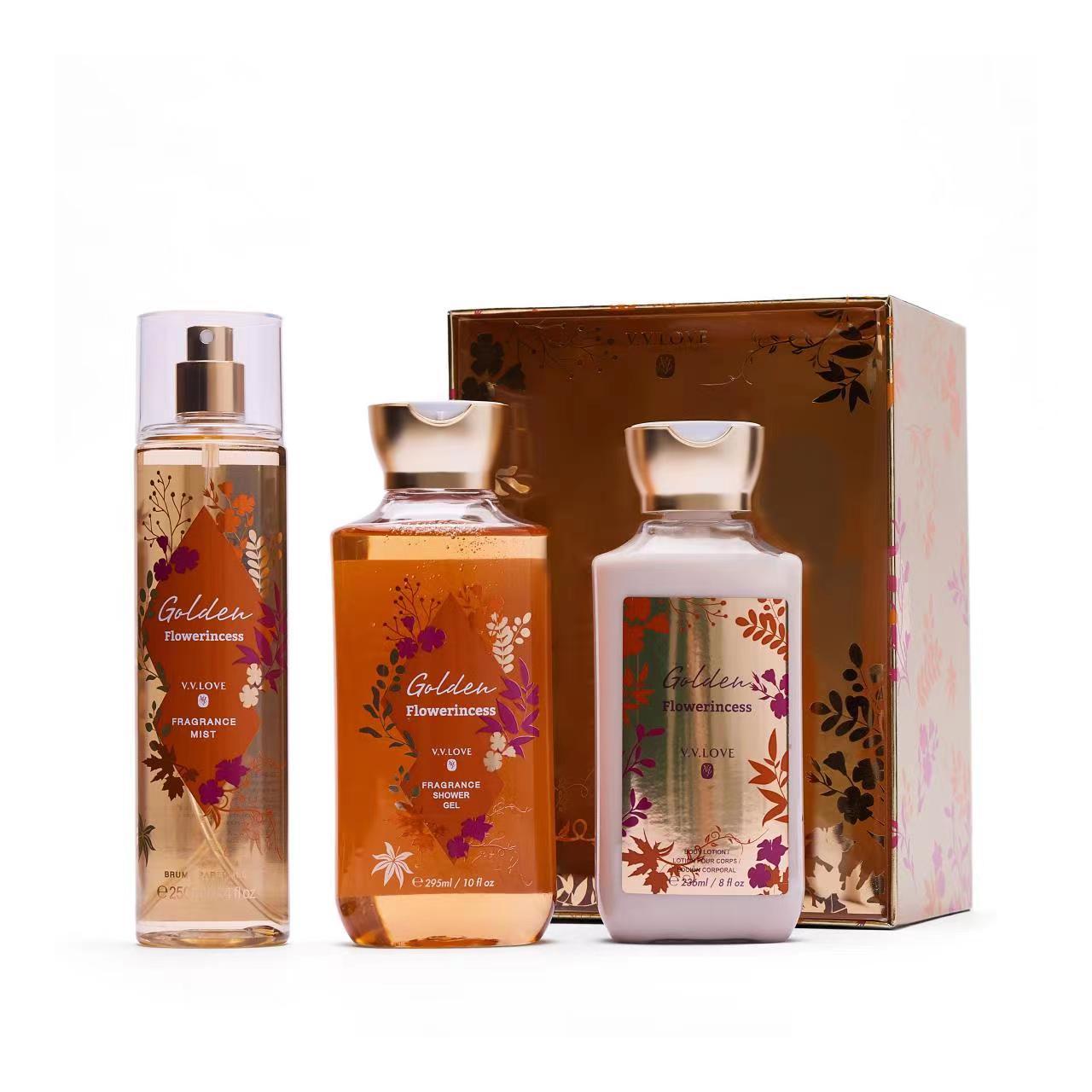 VL9062-6 295ml Long Lasting Fragrance Shower Gel Body Mist&236ml Cream Body Lotion&250ml BodyMist Gift Set