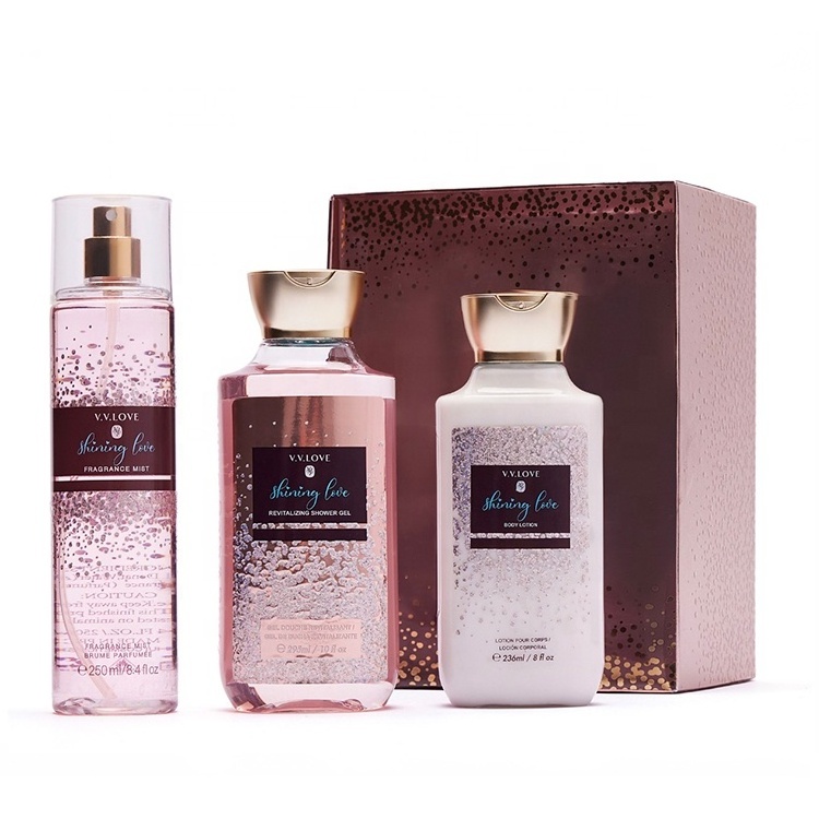 VL9062-6 295ml Long Lasting Fragrance Shower Gel Body Mist&236ml Cream Body Lotion&250ml BodyMist Gift Set