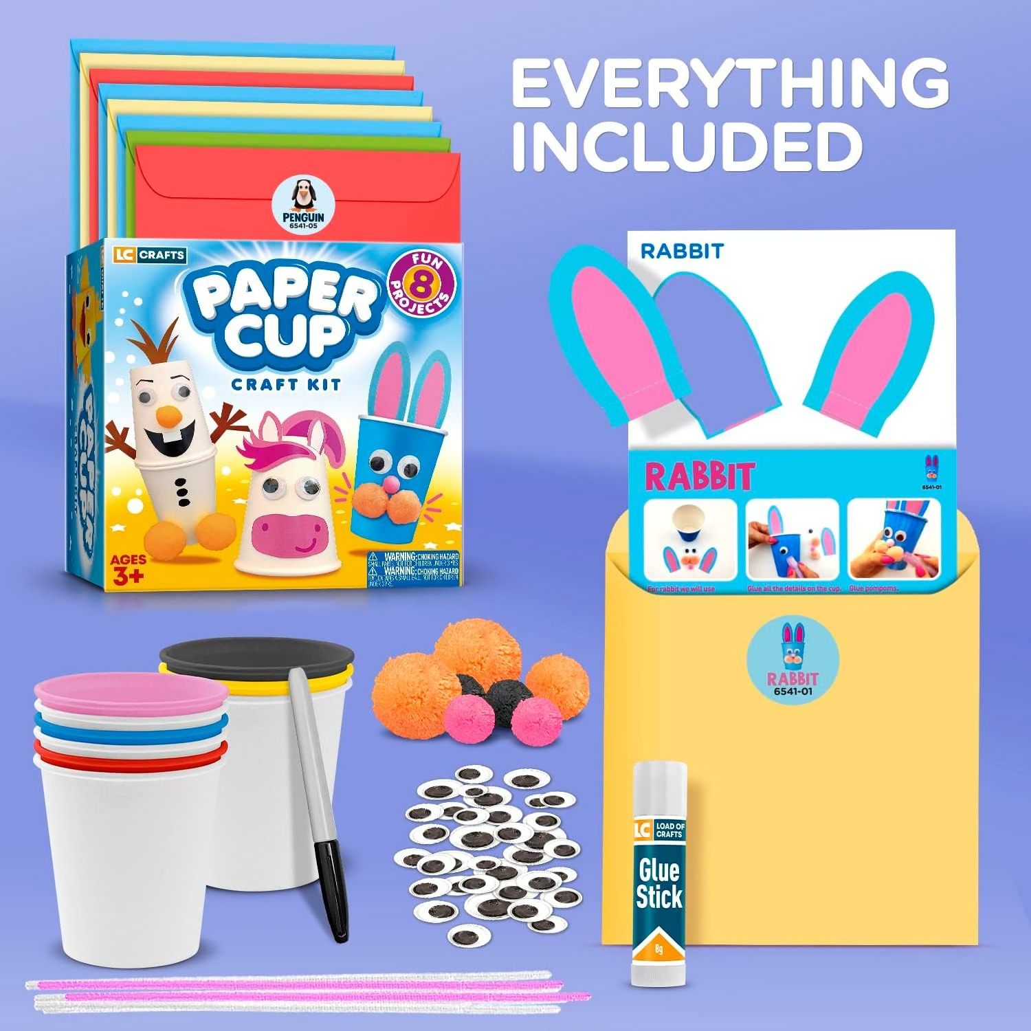 Paper cup handmade kit  Paper cup animal craft kit for kids